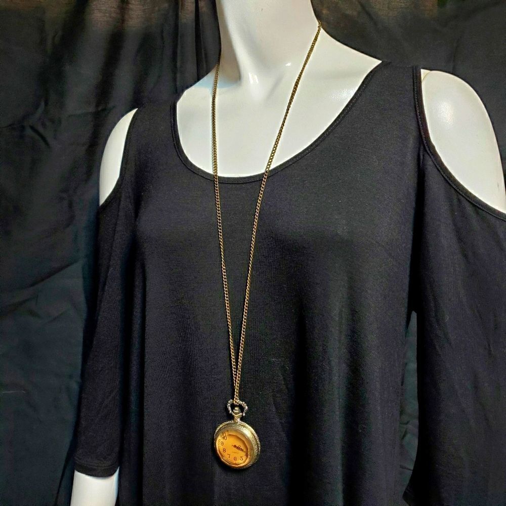 Quartz Steampunk Pocket Watch Necklace